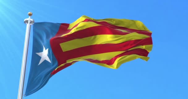 Valencian Estrelada Valencian Εθνική Σημαία Βαλένθια Ισπανία Βρόχος — Αρχείο Βίντεο