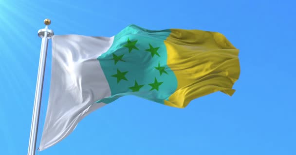 Drapeau Mouvement Pour Indépendance Des Canaries Espagne Boucle — Video