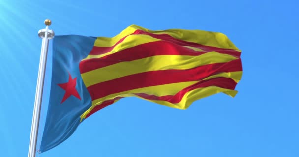 Bandiera Della Esquerra Valenciana Spagna Ciclo — Video Stock