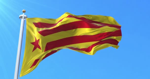 Estelada Vermella Oder Red Estelada Katalonien Spanien Schleife — Stockvideo