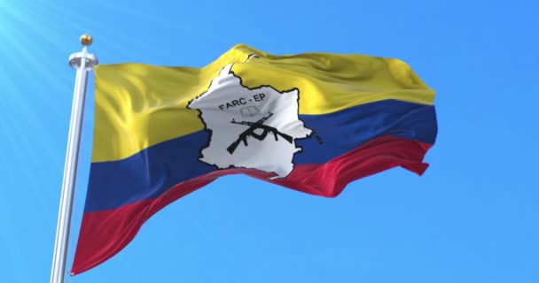 Forze Armate Rivoluzionarie Della Colombia Bandiera Ciclo — Video Stock