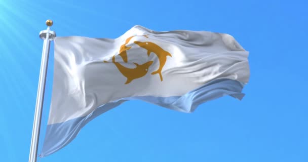 Republiken Anguillas Flagga Ögla — Stockvideo