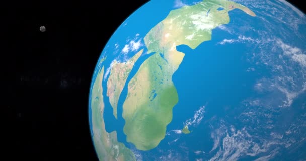 地球の惑星の古代のパンノティア超大陸 — ストック動画