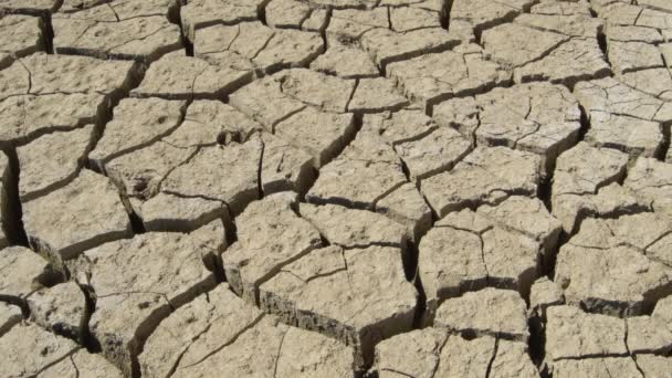 Tierra Seca Por Sequía Lugar Donde Antes Había Lago Pan — Vídeos de Stock