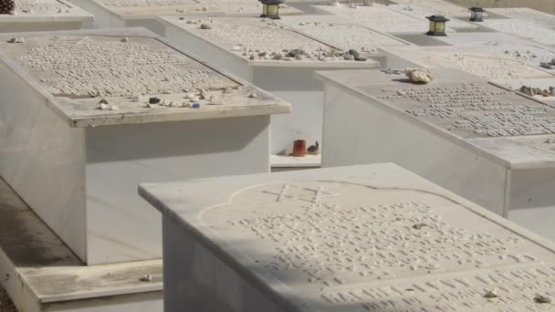 Tumbas Cementerio Judío Día Soleado Casabermeja España — Vídeo de stock