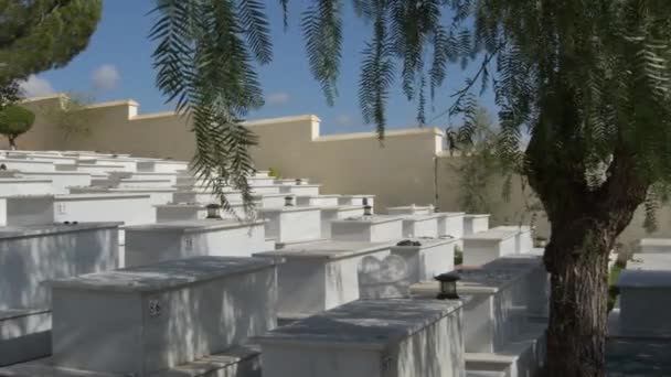 Panoramica Delle Tombe Cimitero Ebraico — Video Stock