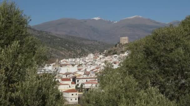 Velez Benaudalla Avec Sierra Nevada Arrière Plan Une Journée Ensoleillée — Video