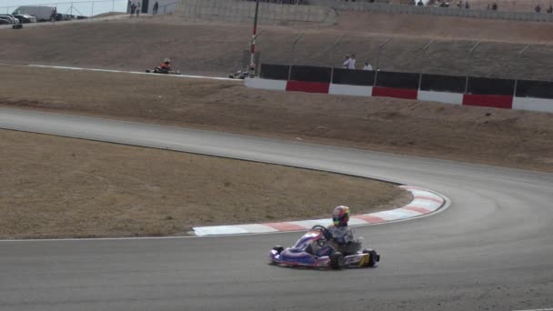 Kart Een Bocht Een Karting Race — Stockvideo