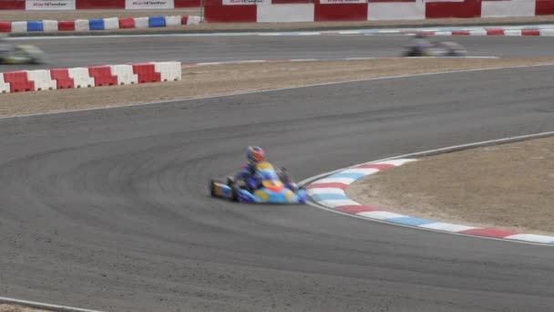 Carrera Karts Una Competición Karting — Vídeo de stock