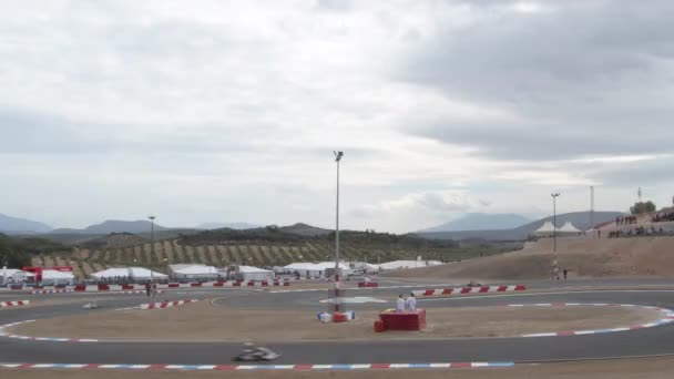 Karting Circuit Met Kart Race — Stockvideo