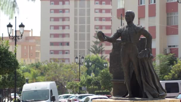 Estatua Del Torero Antonio Jos Galn Fuengirola España — Vídeos de Stock