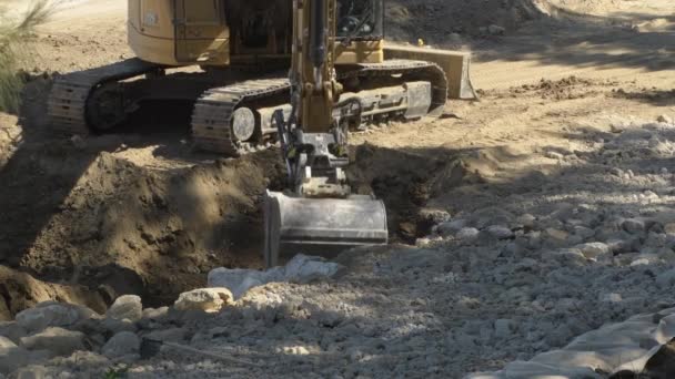 Dragage Machine Excavatrice Sur Sol — Video