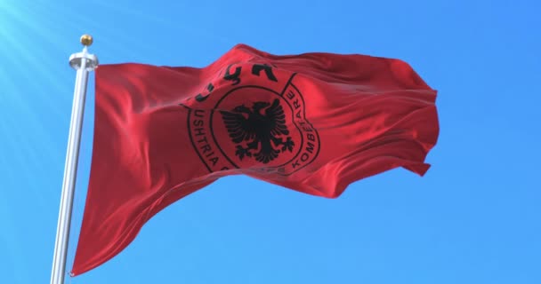 Bandeira Exército Libertação Nacional Macedónia Laço — Vídeo de Stock