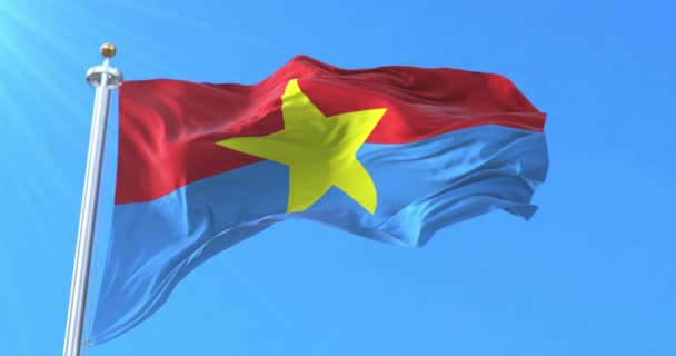 Bandeira Viet Cong Frente Libertação Nacional Vietnã Sul Laço — Vídeo de Stock