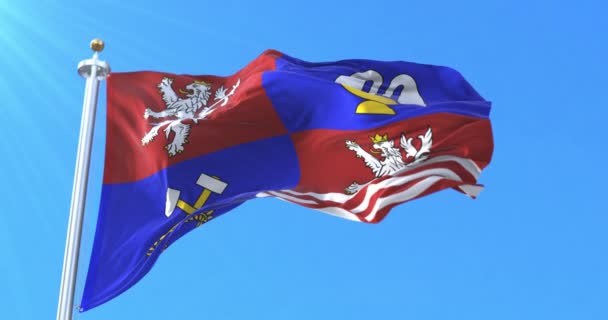 Bandeira Região Karlovy Vary República Checa Laço — Vídeo de Stock
