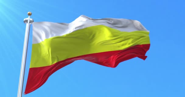 Hradec Kralove City Flag República Checa Bucle — Vídeo de stock