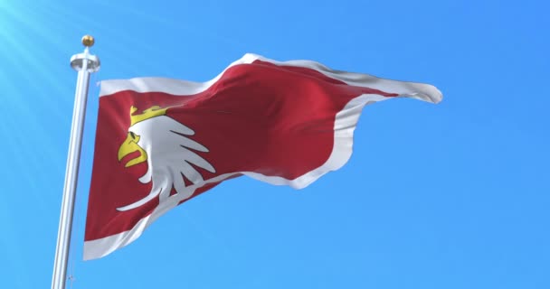 Bandeira Warmian Masurian Voivodeship Polônia Laço — Vídeo de Stock
