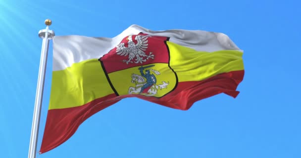 Biaystok City Flag Polsko Smyčka — Stock video