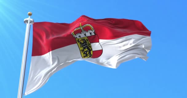 Bandera Del Estado Salzburgo Austria Bucle — Vídeo de stock