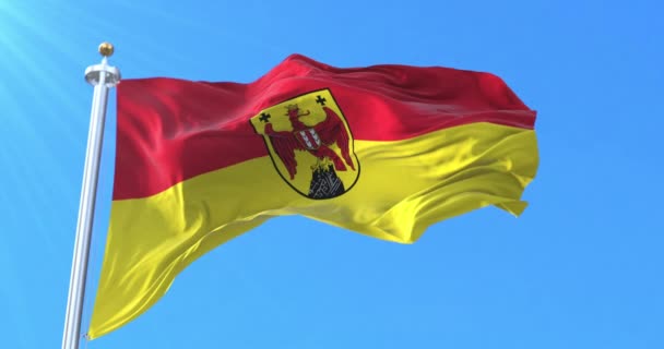 Zászló Burgenland State Ausztria Hurok — Stock videók
