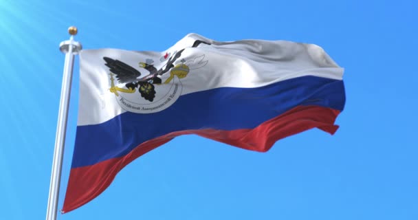 Bendera Perusahaan Rusia Amerika Rusia Pengulangan — Stok Video