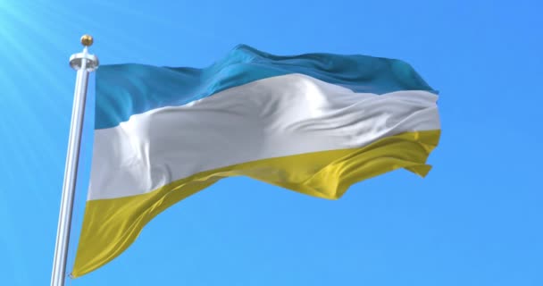 Bandeira Karaites Crimeia Krymkaraylar Laço — Vídeo de Stock