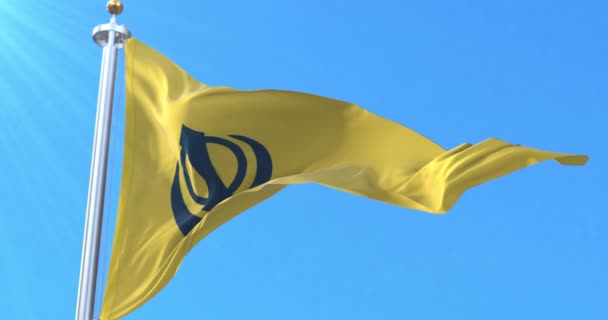 Basanti Nishan Sahib Khanda Flag Döngü — Stok video