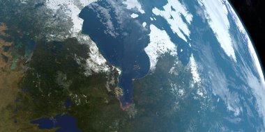 Dünya Gezegeni 'ndeki Labrador Yarımadası. Hava Görünümü