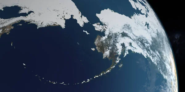 Península Alaska Planeta Tierra Vista Aérea Desde Espacio — Foto de Stock