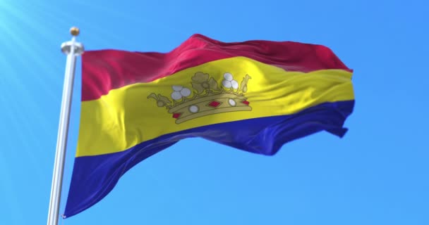 Флаг Андорры Властью Короля Бориса Петля — стоковое видео