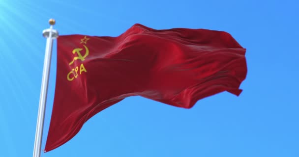 Socialistiska Sovjetrepubliken Abchaziens Flagga Ögla — Stockvideo