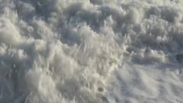 Waves Sea White Foam Entering Force — Stock Video