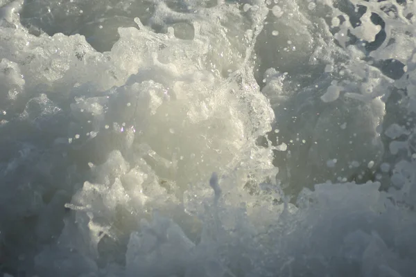 Rough Waves Sea White Foam Force Sunset — Stockfoto