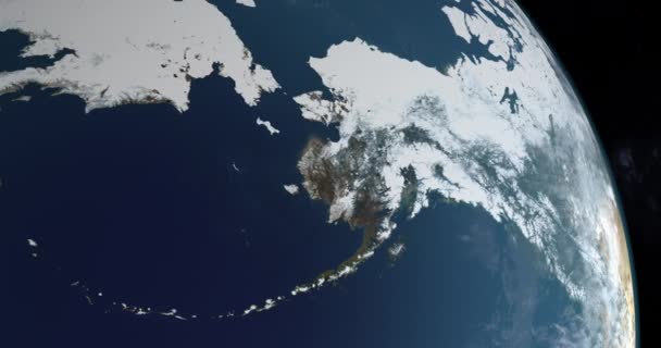 Péninsule Alaska Sur Planète Terre Vue Aérienne Depuis Espace — Video