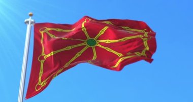 Ancient Flag of Navarre Kingdom, Espaa. Loop