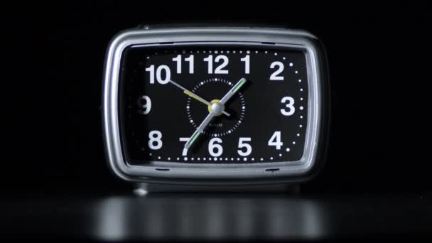 Alarm Clock Black Background — Vídeo de Stock