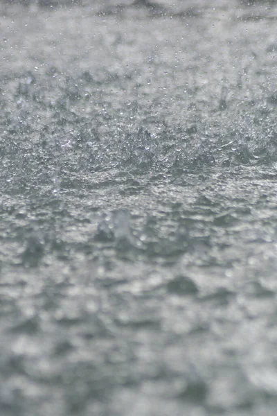 Water Drops Falling Splashing Puddle Force — Foto Stock