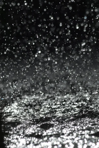 Drops splashing with force in water