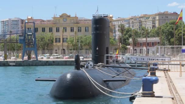 Submarine Tramontana Malaga Port Spain — Vídeo de stock