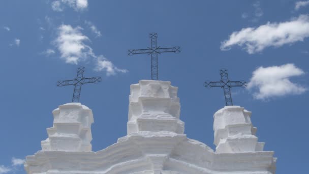 Vicar Altar Sunny Day Clouds Religious Monument Monda Malaga Spain — Stockvideo