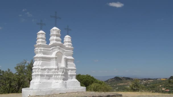 Vicaris Altaar Een Zonnige Dag Religieus Monument Monda Malaga Spanje — Stockvideo