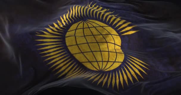 Alte Commonwealth Flagge Weht Wind Schleife — Stockvideo