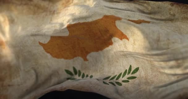 Old Cyprus Drapeau Agitant Vent Boucle — Video