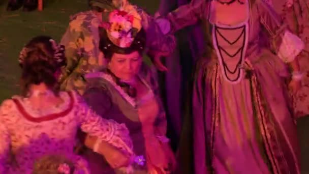 Women Period Costume Dancing Historical Reenactment Macharaviaya Spain — Stock Video