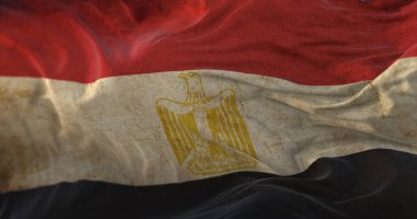Old Egypt Flag waving at wind clipart
