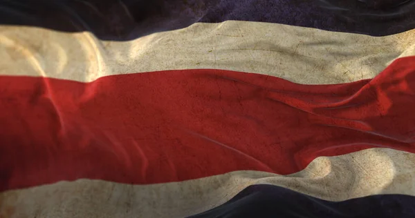 Eski Kosta Rika Bayrağı Rüzgarda Dalgalanıyor — Stok fotoğraf
