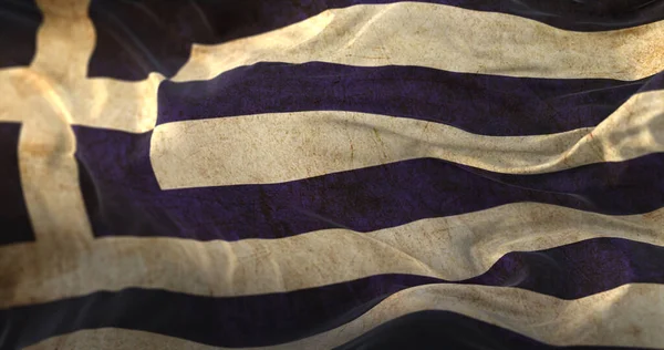 Old Flag Greece Waving — ストック写真