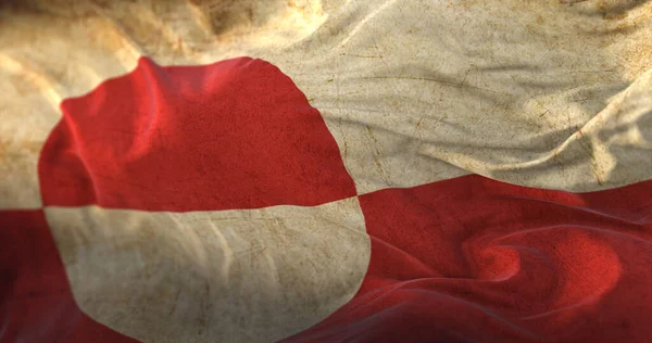 Grönland Bayrağı Dalgalanıyor — Stok fotoğraf