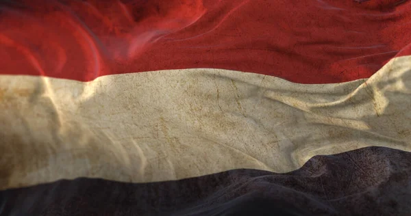 Old Netherlands Flag Waving Wind — Photo
