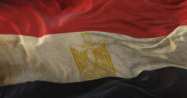 Old Egypt Flag Waving Wind Foto Stock Royalty Free